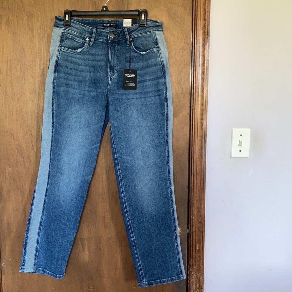 Simply Vera Vera Wang jean straight power stretch jean with side stripe 6 or 14 - Picture 11 of 17